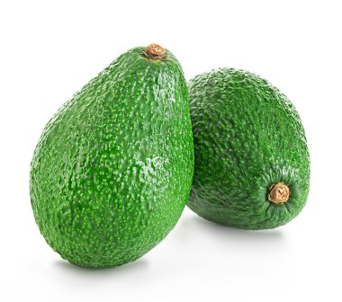 taze avokado üzerine beyaz izole