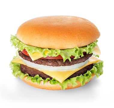 Hamburger beyaz arkaplanda izole