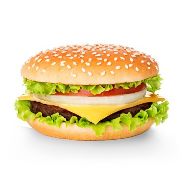 Hamburger beyaz arkaplanda izole