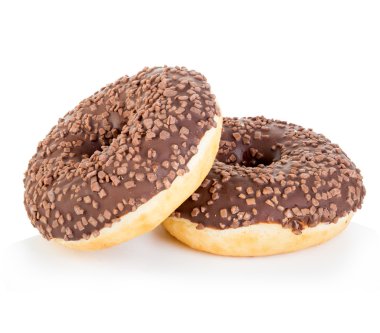 Beyaz bir arka plan üzerinde çörek izole yakın çekim