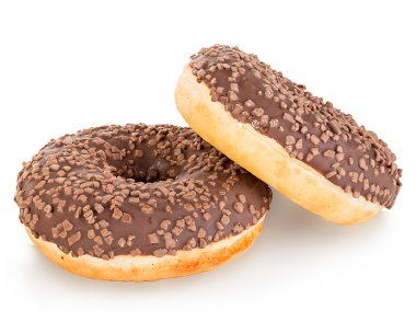 Beyaz bir arka plan üzerinde çörek izole yakın çekim