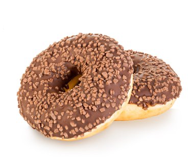 Beyaz bir arka plan üzerinde çörek izole yakın çekim