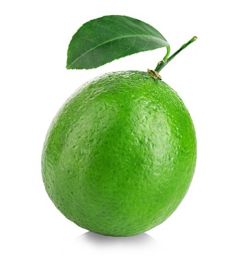 Beyaz zemin üzerine kireç izole yakın çekim