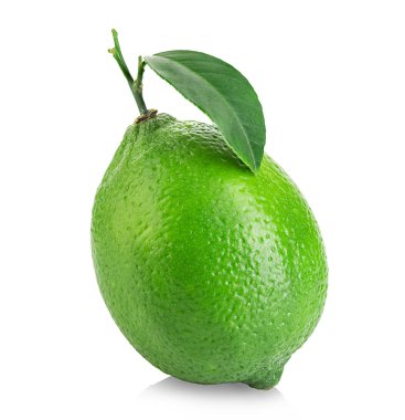 Beyaz zemin üzerine kireç izole yakın çekim