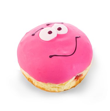 Beyaz bir arka plan üzerinde izole çörek yakın çekim