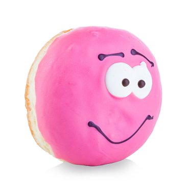 Beyaz bir arka plan üzerinde izole çörek yakın çekim