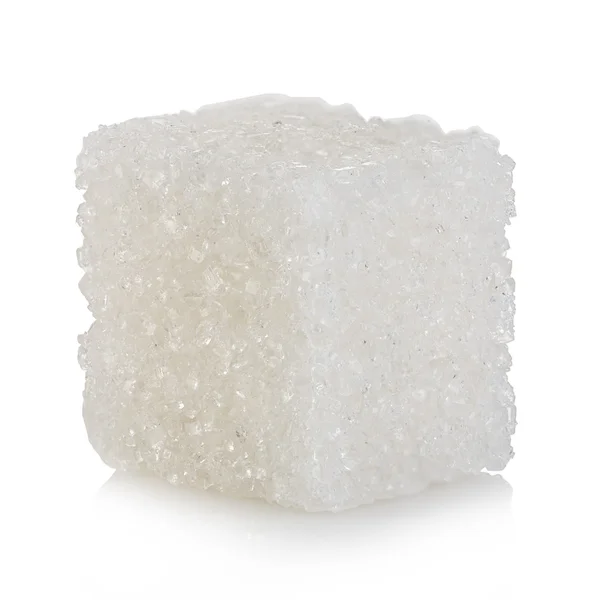 Cube de sucre isolé sur fond blanc — Photo