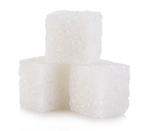 砂糖は、白い背景で隔離のキューブ — ストック写真