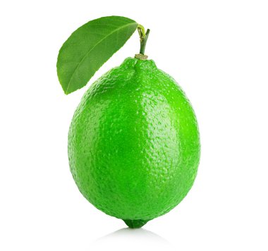 Beyaz zemin üzerine kireç izole yakın çekim