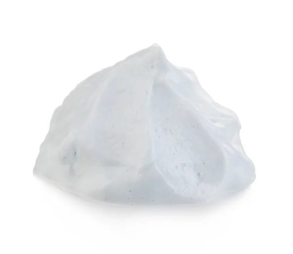 Crema de espuma blanca loción de jabón mousse aislado sobre un fondo blanco . — Foto de Stock
