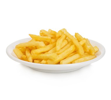 Potatoes fries in the plate isolated on white clipart