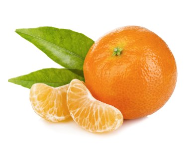 Mandarin yaprakları yakın çekim ile.