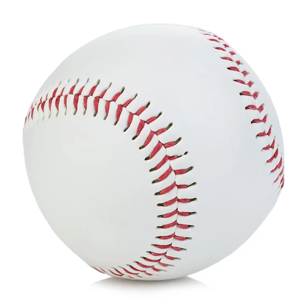 Honkbal bal close-up op een witte achtergrond. — Stockfoto