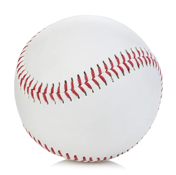 Γκρο πλαν του μπέιζμπολ μπάλα σε λευκό φόντο. — Φωτογραφία Αρχείου
