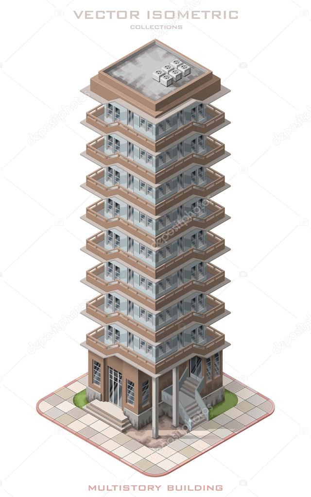 Isometric illustrationrepresenting multistory building.