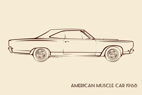 Sziluettjét amerikai muscle car 60-as évek — Stock Vector