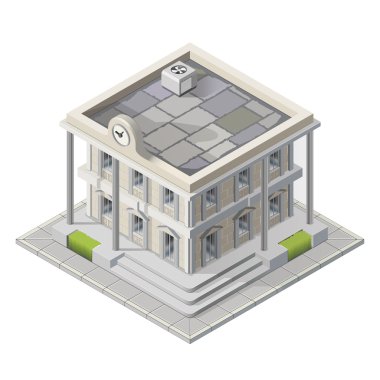Vector mayoralty isometric building clipart
