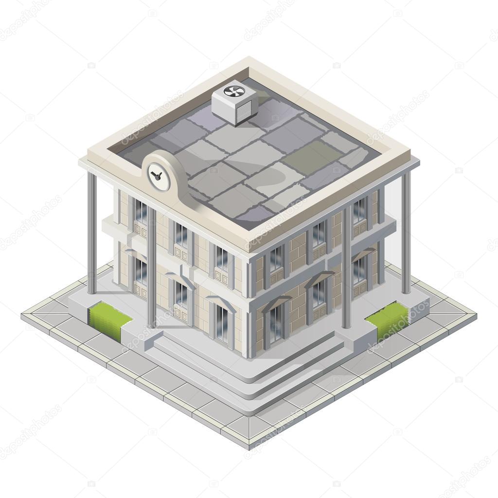 Vector mayoralty isometric building