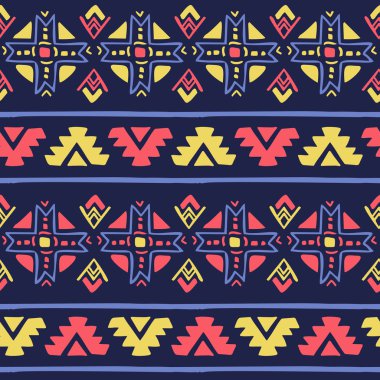 Sorunsuz vektör geometrik kabile renkli desen arka plan