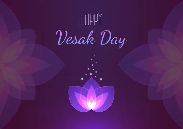 Vesak Day background horizontal banner. Vector greeting card. — Stock Vector
