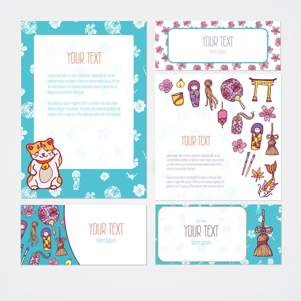 Templates with traditional japanese elements — Stock Illustration Templates with traditional japanese elements Royalty Free Stock Illustrations
