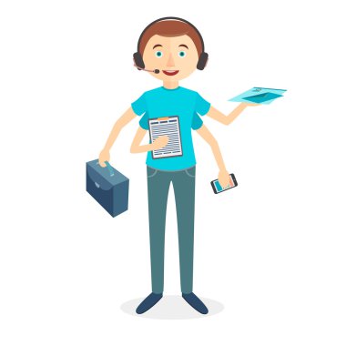 İşçi ile çoklu görev ve çok beceri.