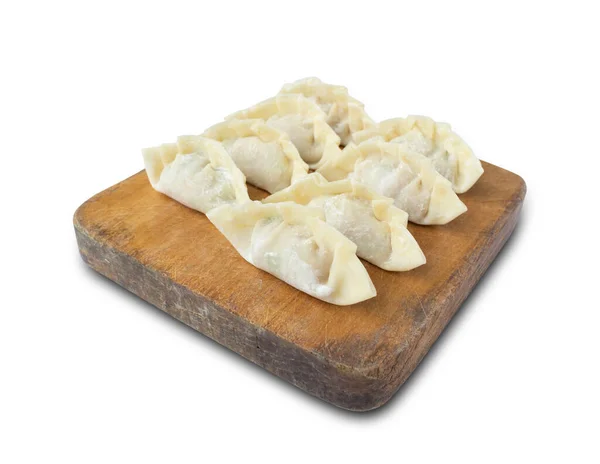 Imagen Dumplings Crudos Gyoza Aislados Sobre Fondo Blanco —  Fotos de Stock