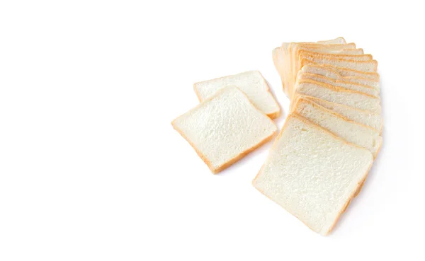 Imagem Pão Branco Macio Pegajoso Fatiado Delicioso Para Café Manhã — Fotografia de Stock