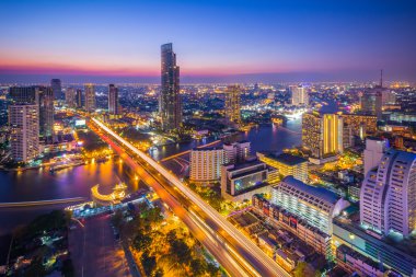Yukarıdan, Tayland Bangkok Şehir Manzaralı.