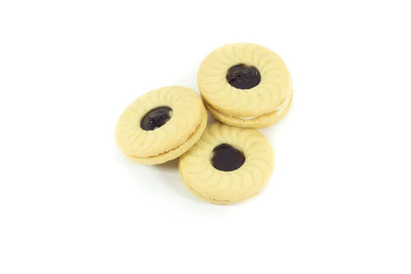 Biscuits au beurre avec confiture de myrtilles — Photo