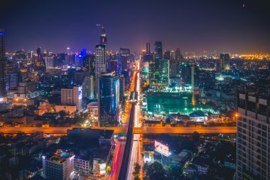 Yukarıdan, Tayland Bangkok Şehir Manzaralı.