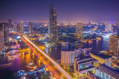 Yukarıdan, Tayland Bangkok Şehir Manzaralı.