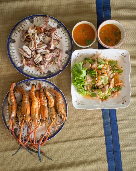 Conjunto de almuerzo de mariscos casero —  Fotos de Stock