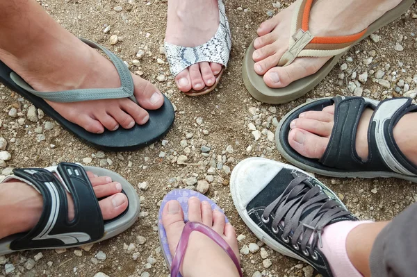 Birçok ayak yere.