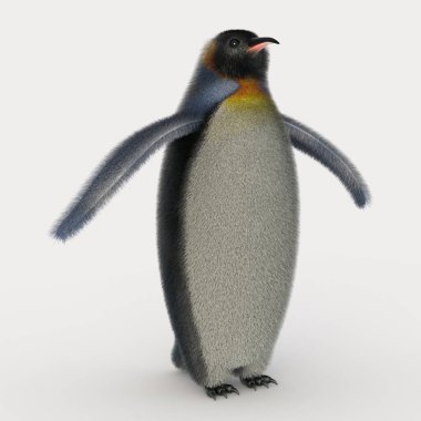Çizgi film pengueninin 3D görüntüsü