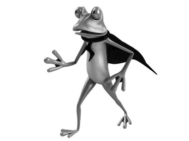Komik kurbağanın 3 boyutlu çizimi