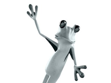 Komik kurbağanın 3 boyutlu çizimi