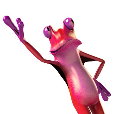 Komik kurbağanın 3 boyutlu çizimi