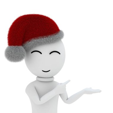 Beyaz şapkalı bir gencin 3D görüntüsü.