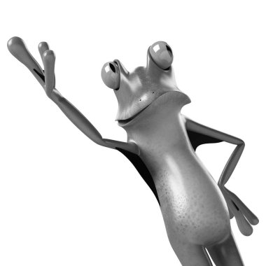 Komik kurbağanın 3 boyutlu çizimi