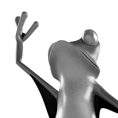 Komik kurbağanın 3 boyutlu çizimi