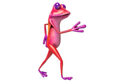 Komik kurbağanın 3 boyutlu çizimi