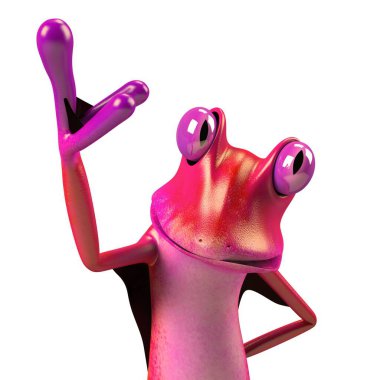 Komik kurbağanın 3 boyutlu çizimi