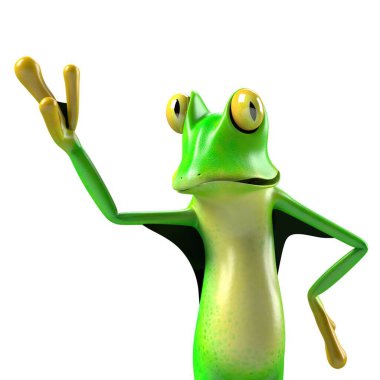Komik kurbağanın 3 boyutlu çizimi