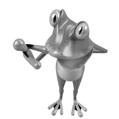 Komik kurbağanın 3 boyutlu çizimi