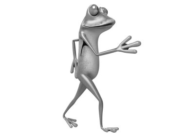 Komik kurbağanın 3 boyutlu çizimi