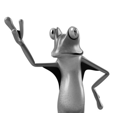 Komik kurbağanın 3 boyutlu çizimi