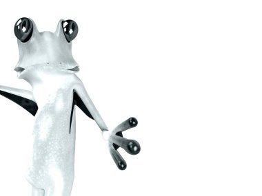 Komik kurbağanın 3 boyutlu çizimi