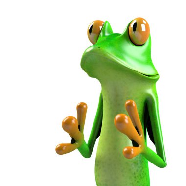Komik kurbağanın 3 boyutlu çizimi