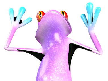 Komik kurbağanın 3 boyutlu çizimi